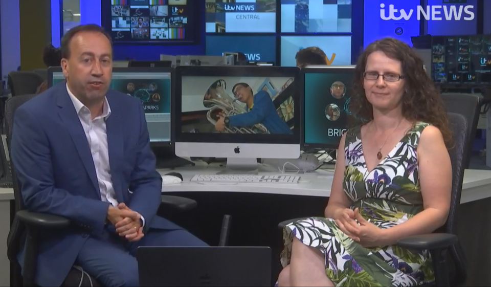 Rebecca Howell taking part in ITV Central Facebook Live session on high learning potential 26th July, 2018 with Peter Bearne