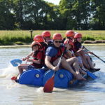 paddling a raft