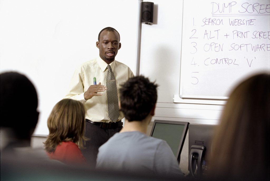 Teacher in front of class