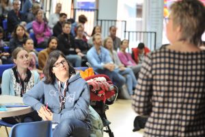 Adults listening to Julie Taplin at the Big Family Weekend 2018