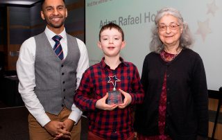 Above and Beyond Awards 2019. Bobby Seagull - Young Person's Resilience Award winner Adam Rafael Holmes - Anna Comino-James