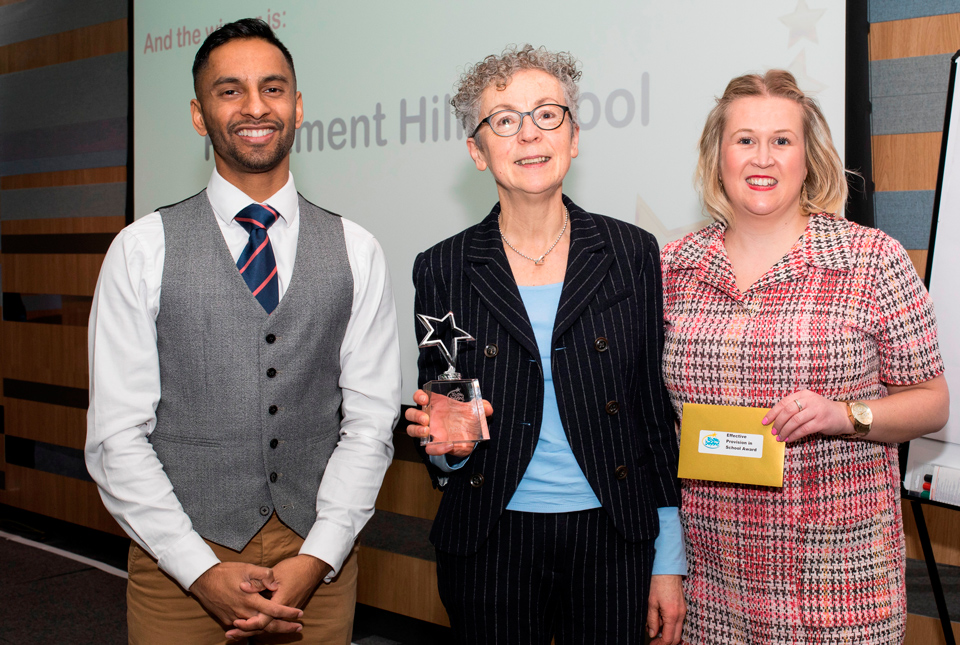 Above and Beyond Awards 2019. Bobby Seagull - Effective Provision in School Award Winner Parliament Hill School collected by Deputy Head Joy Morgan - Gina Wookey