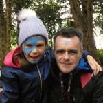 Father and Daughter "Celtic Warriors" with a little help from blue wode facepaint at the PPUK Be Curious Weekend 2019
