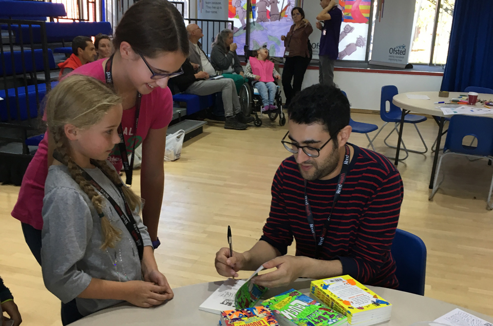 Joshua Seigal signing books at Big Family Weekend 2018