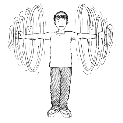 Graphic of person doing shoulder arm spiral exercise