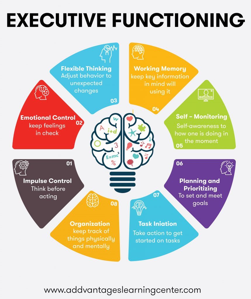 7 executive function skills graphic