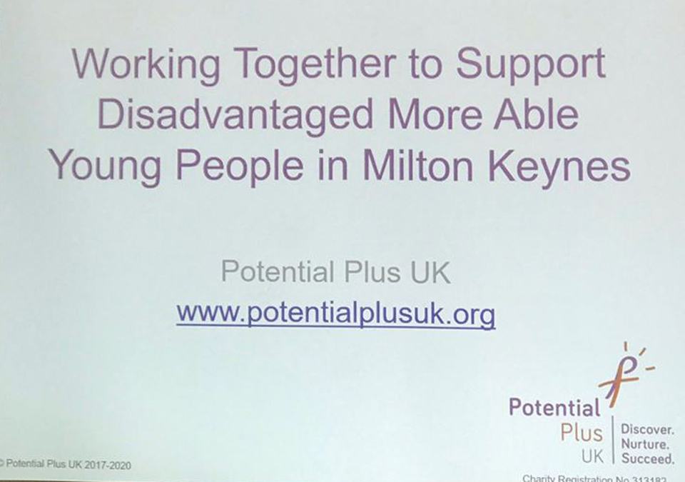 Working together to support disadvantaged More Able Young People in Milton Keynes - a conference at Chicheley Hall, November 2019