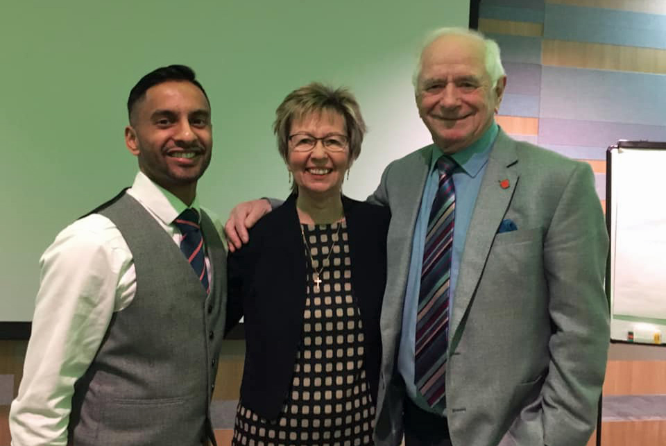 Bobby Seagull, Julie Taplin and Johnny Ball at the Above and Beyond Awards 2019