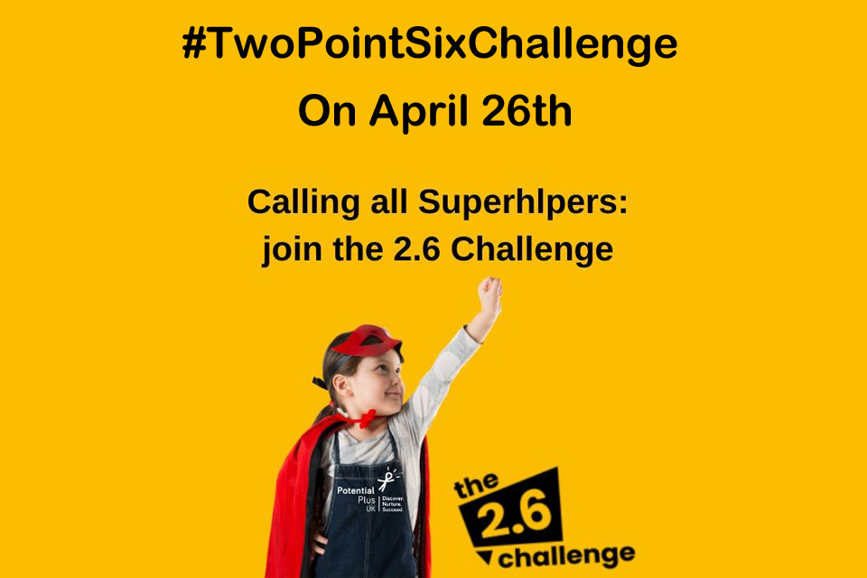 young girl in a superhero stance for the twopointsixchallenge
