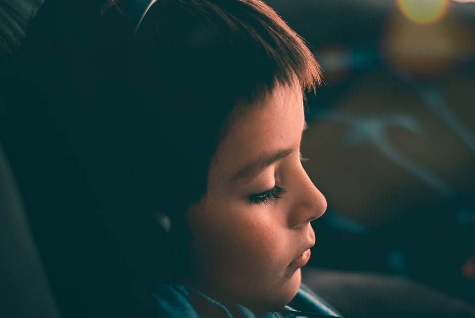 Child in headphones
