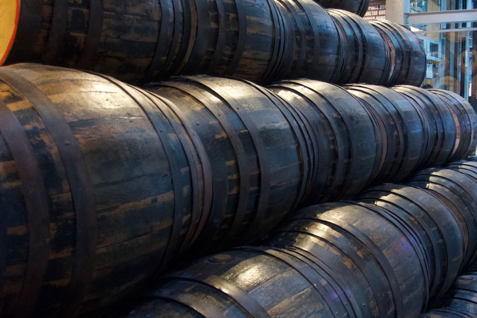 Barrels lined up