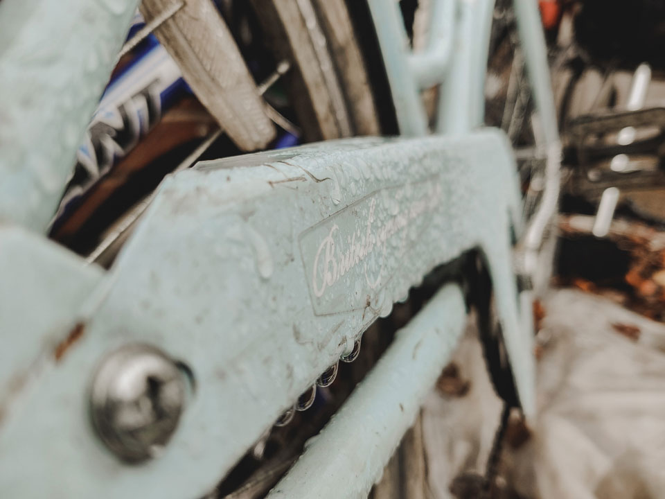 Closeup angle on a bike