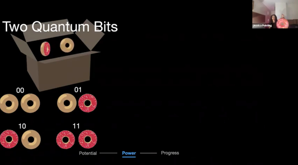 Doughnuts being used to illustrate quantum computing