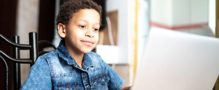 boy working on a laptop