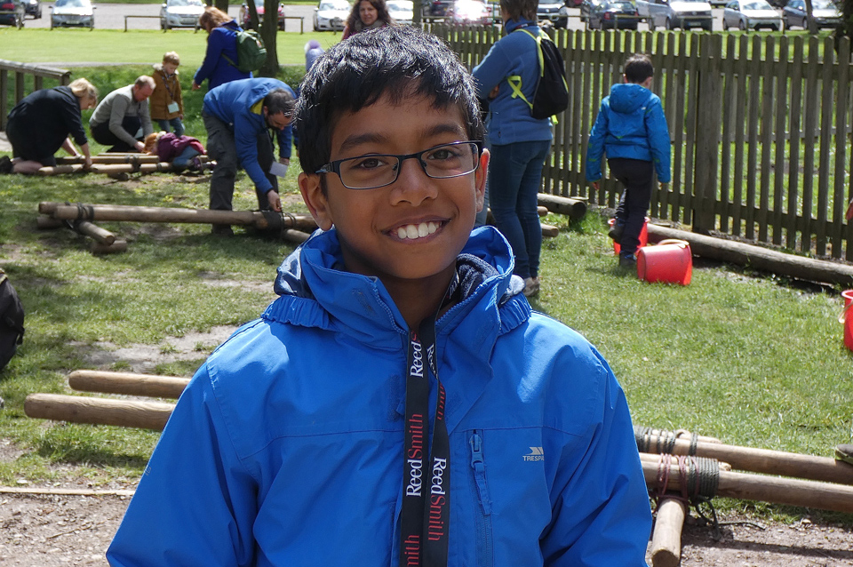 Happy boy at outdoor activity