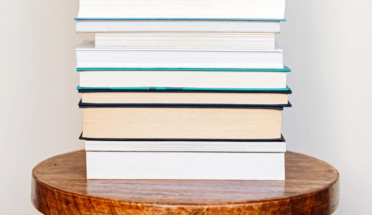 Stack of books on a stool