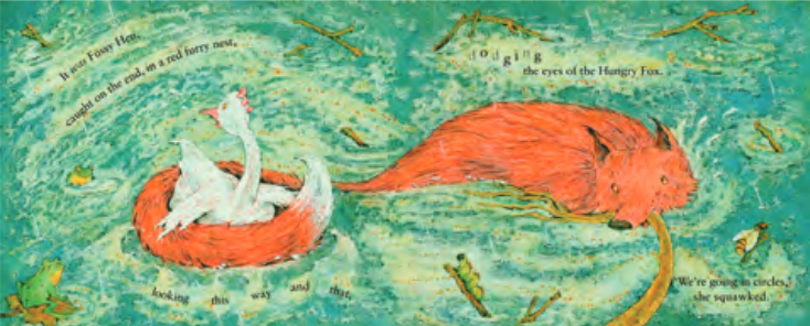 illustration - animals moving through flood from Gillian McClure Flood