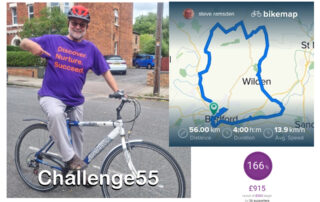 Steve Ramsden Challenge55 on bicycle