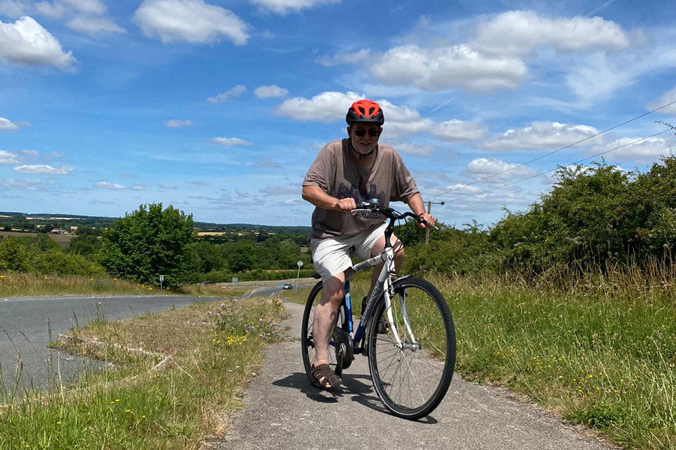 Steve Ramsden on cycle ride fundraising Challenge55