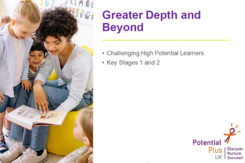 teacher and children. Front cover of Greater Depth and Beyond