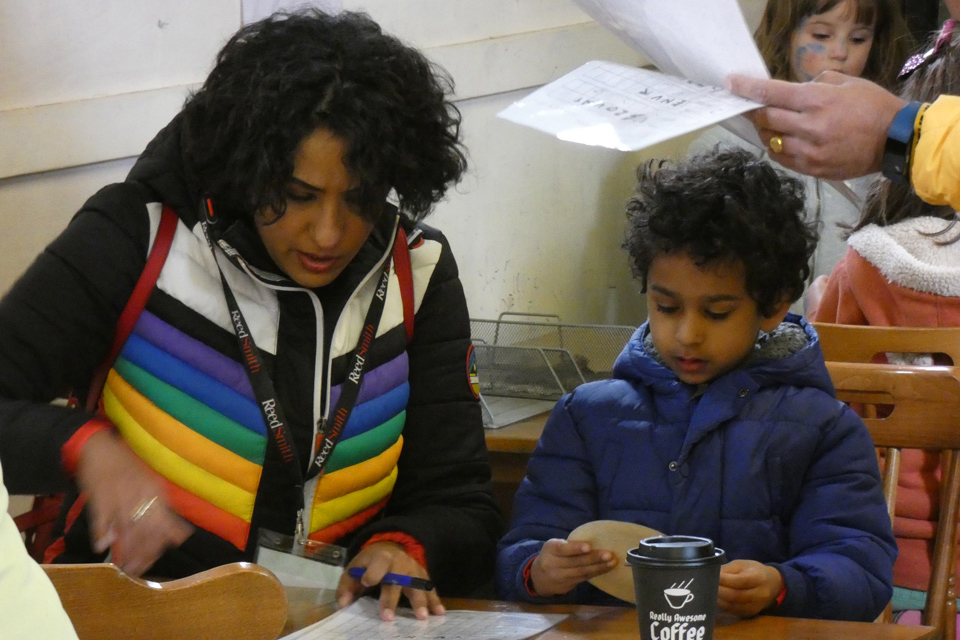 mother and child working on an activity at Be Curious Weekend 2019