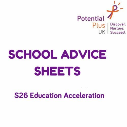 Front cover advice sheet s26 Educational Acceleration