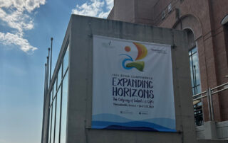 Banner on a wall about ECHA conference 2024